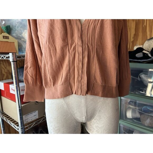 Club Monaco Sweater Merino Wool & Silk Blend Dusty Rose Clay NWOT Sz L - Picture 2 of 9